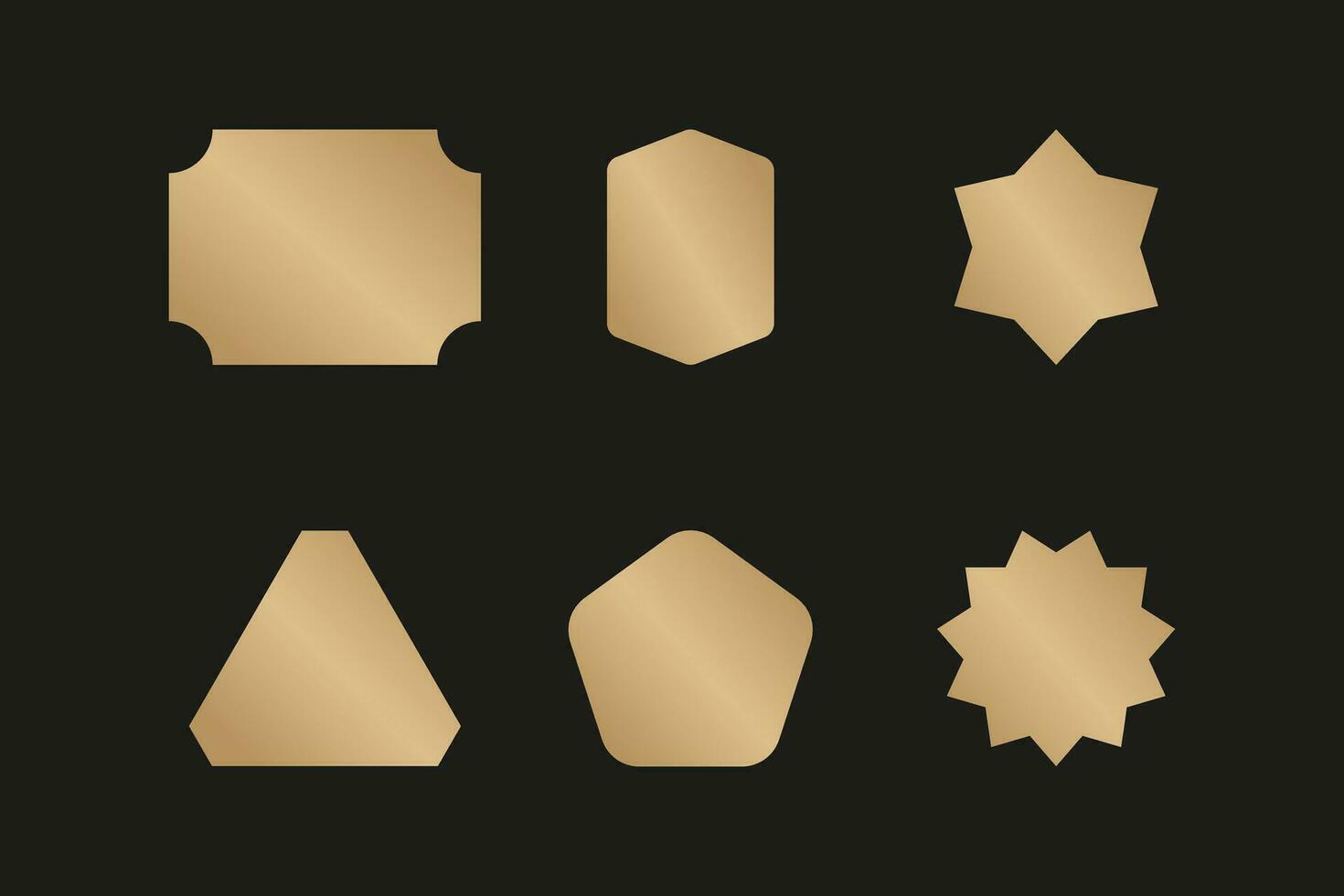 conjunto de dorado forma de insignia, etiqueta, emblema. vector