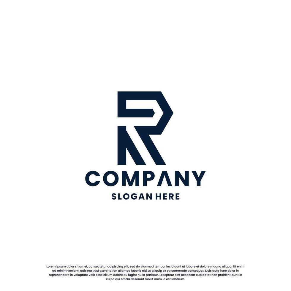 modern initial letter R logo design monogram. vector