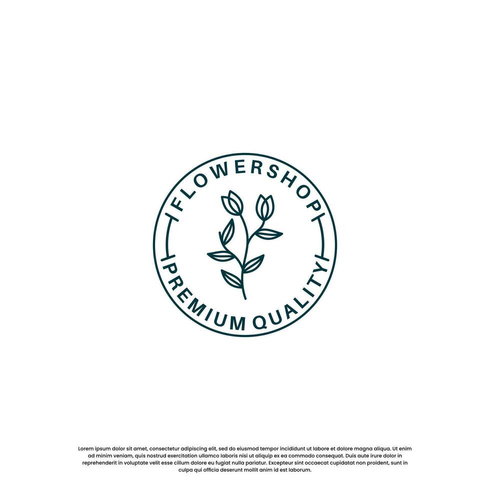 flower shop logo design vintage. logo for plant and flower business vector