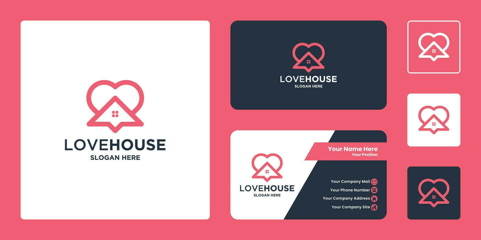 love house, online love house logo design inspiration. modern love house logo vector