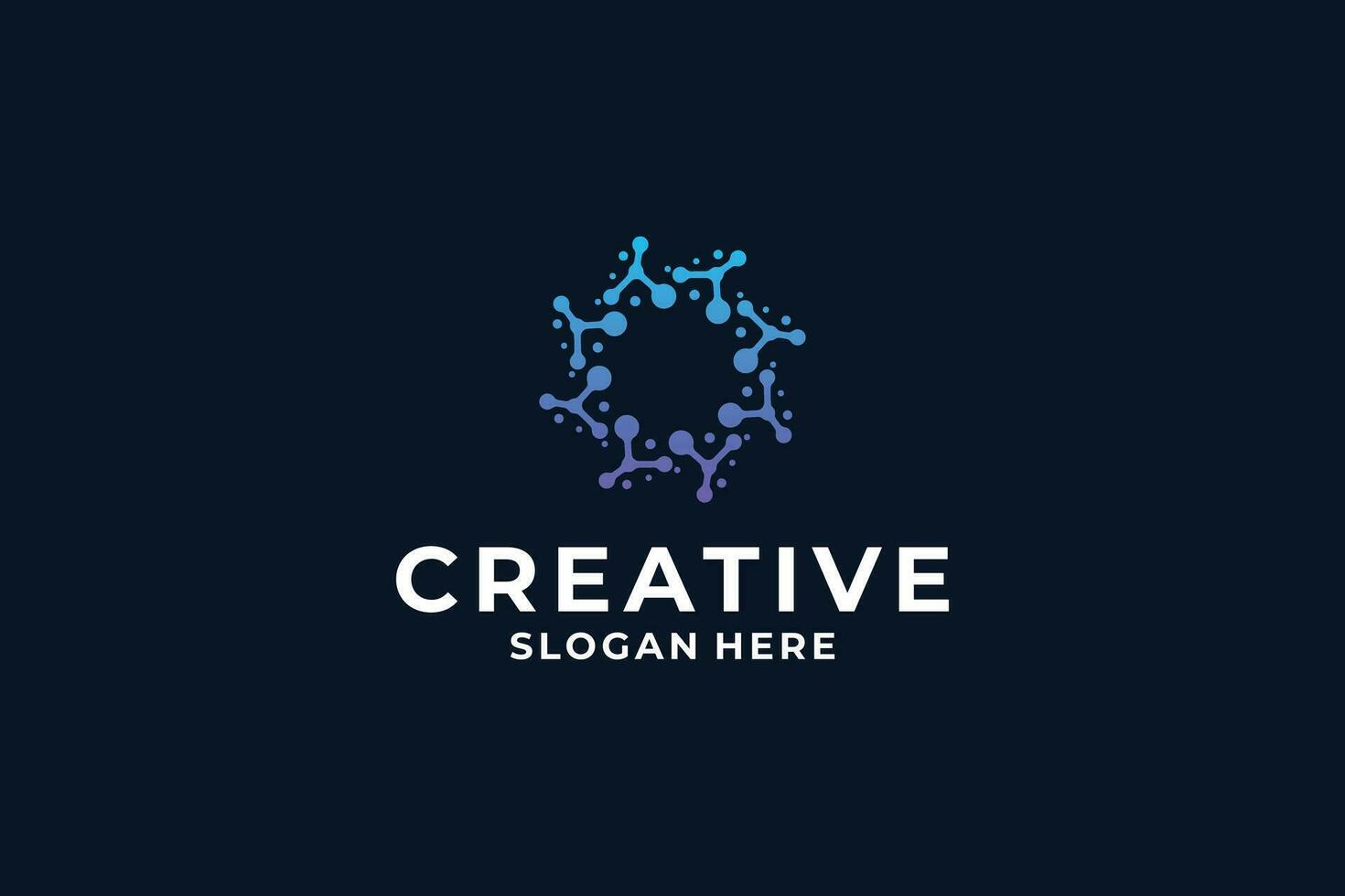 Letter O logo design. Initial O combine with dot, connection, molecule, connection concept. vector