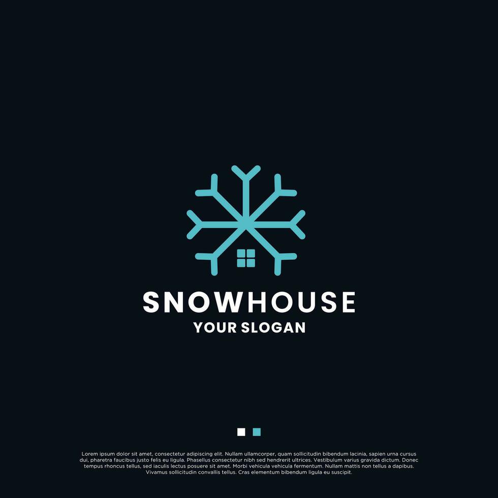 snow house icon logo design. snow and window house combine for your business vector