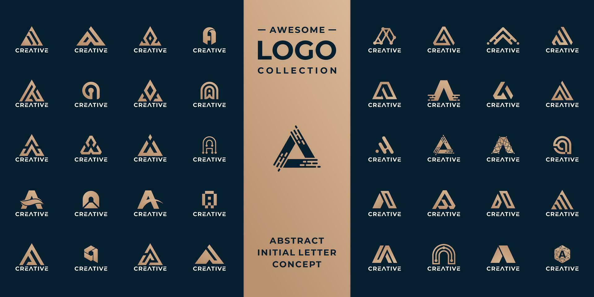 mega colección inicial letra un logo diseño idea. vector