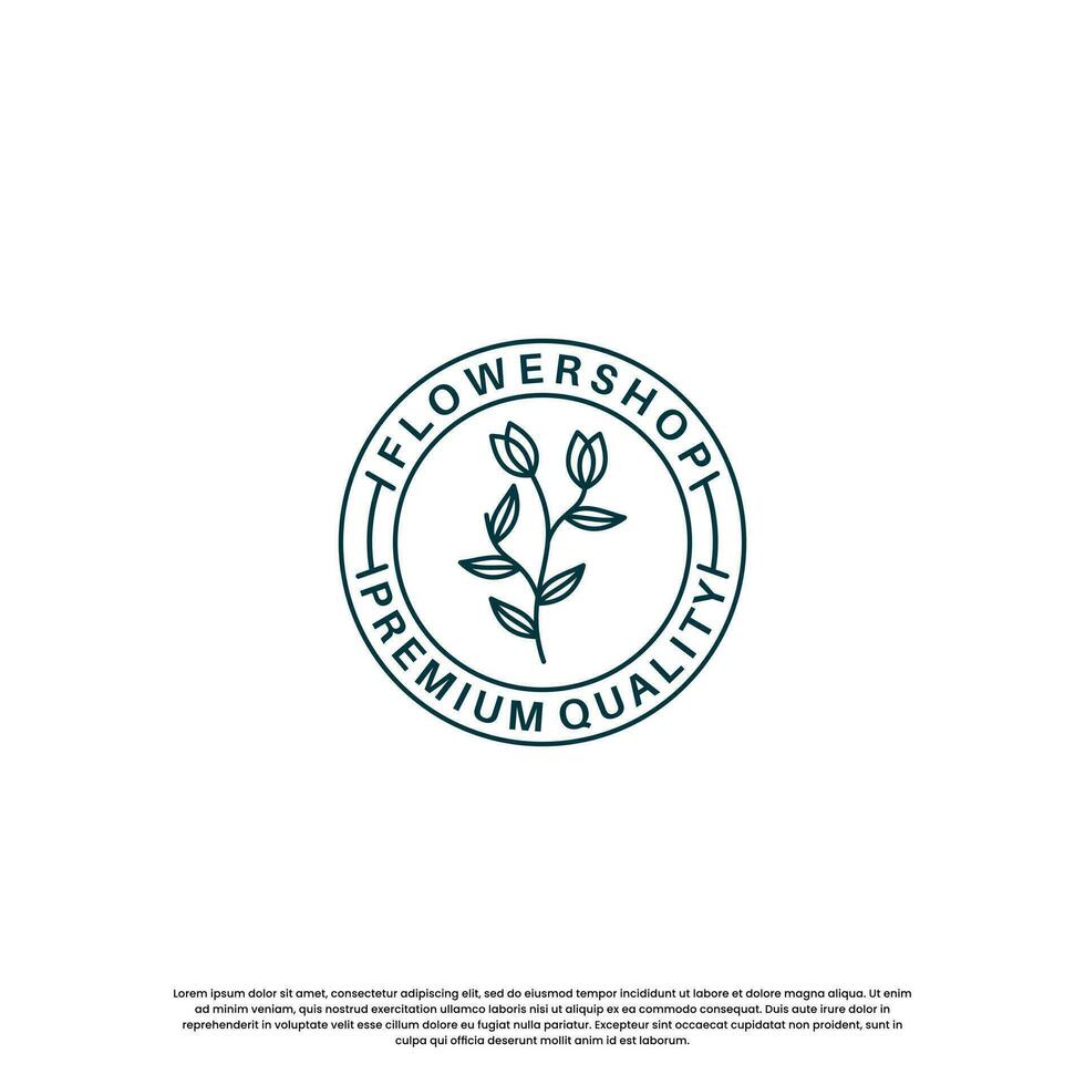 flor tienda logo diseño antiguo. logo para planta y flor negocio vector