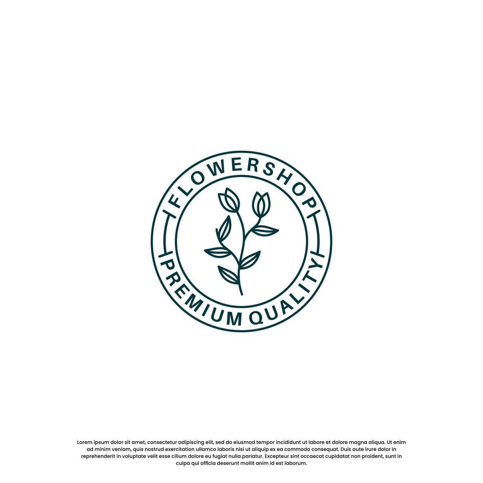 flower shop logo design vintage. logo for plant and flower business vector