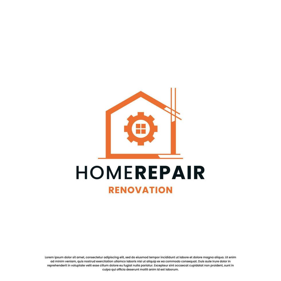 house renovation logo design. home repair logo template. build house logo modern creative. vector