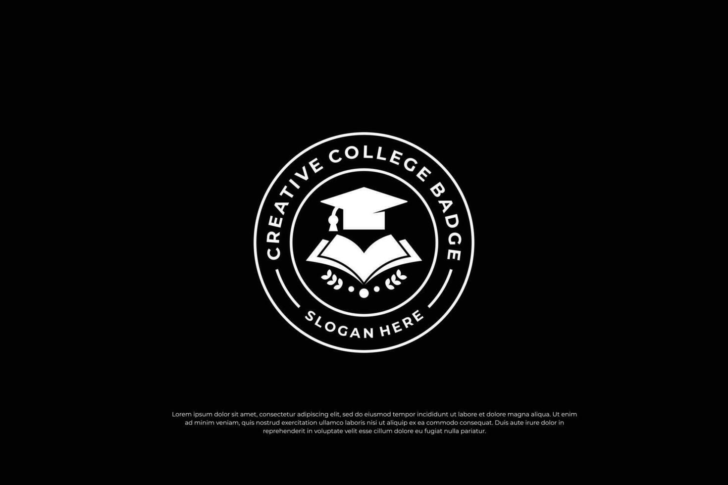 education circle emblem, college badge symbol vector