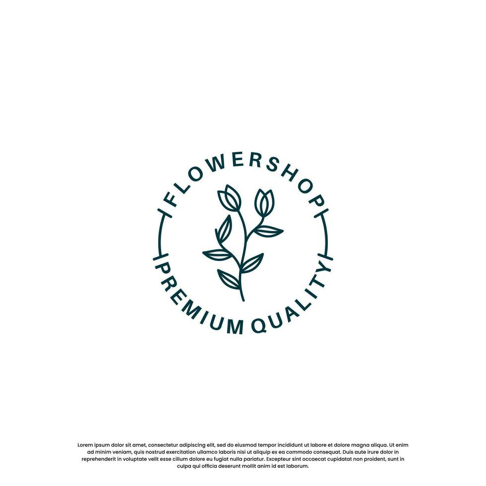 flower shop logo design vintage. logo for plant and flower business vector