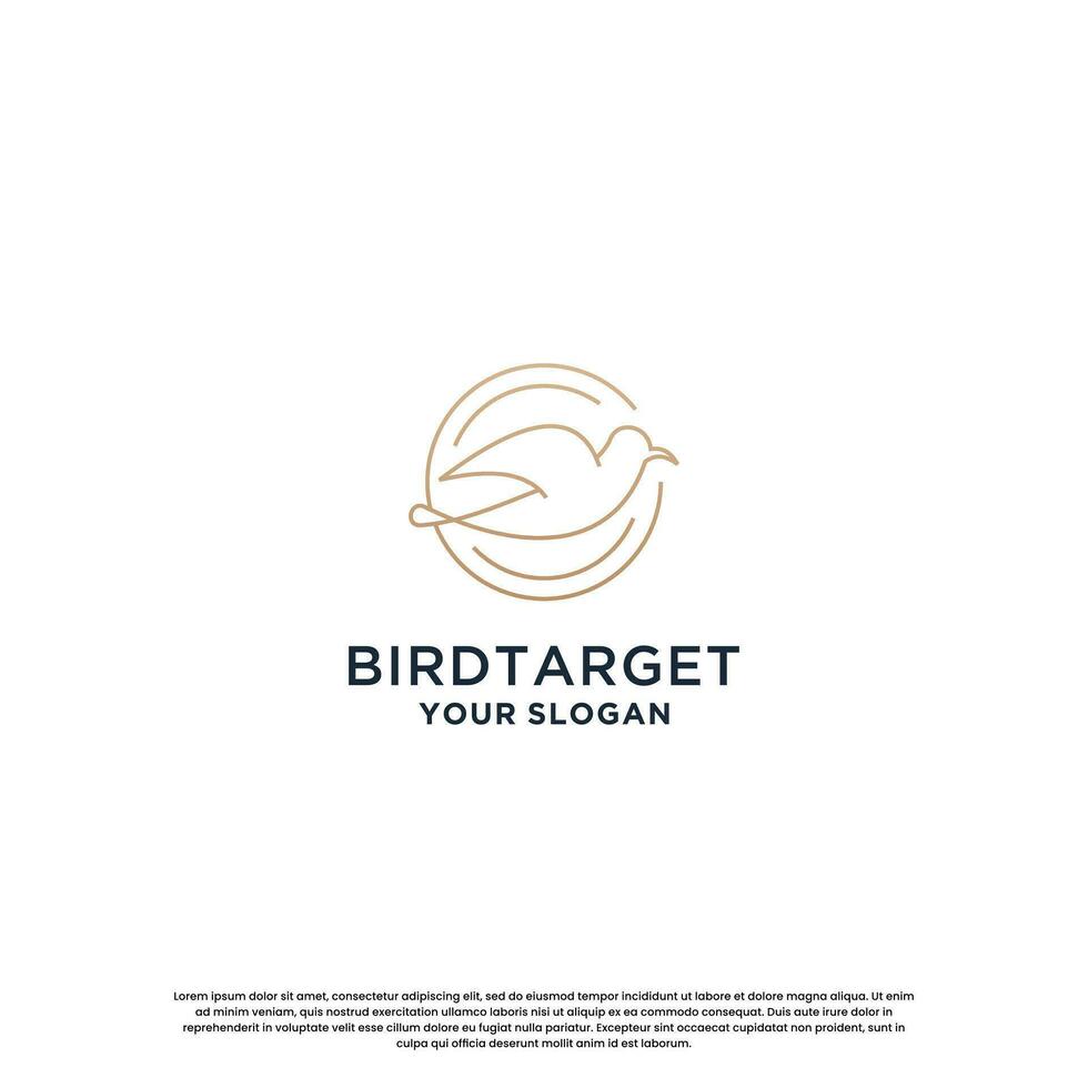 bird line logo design. modern bird target logo template. vector