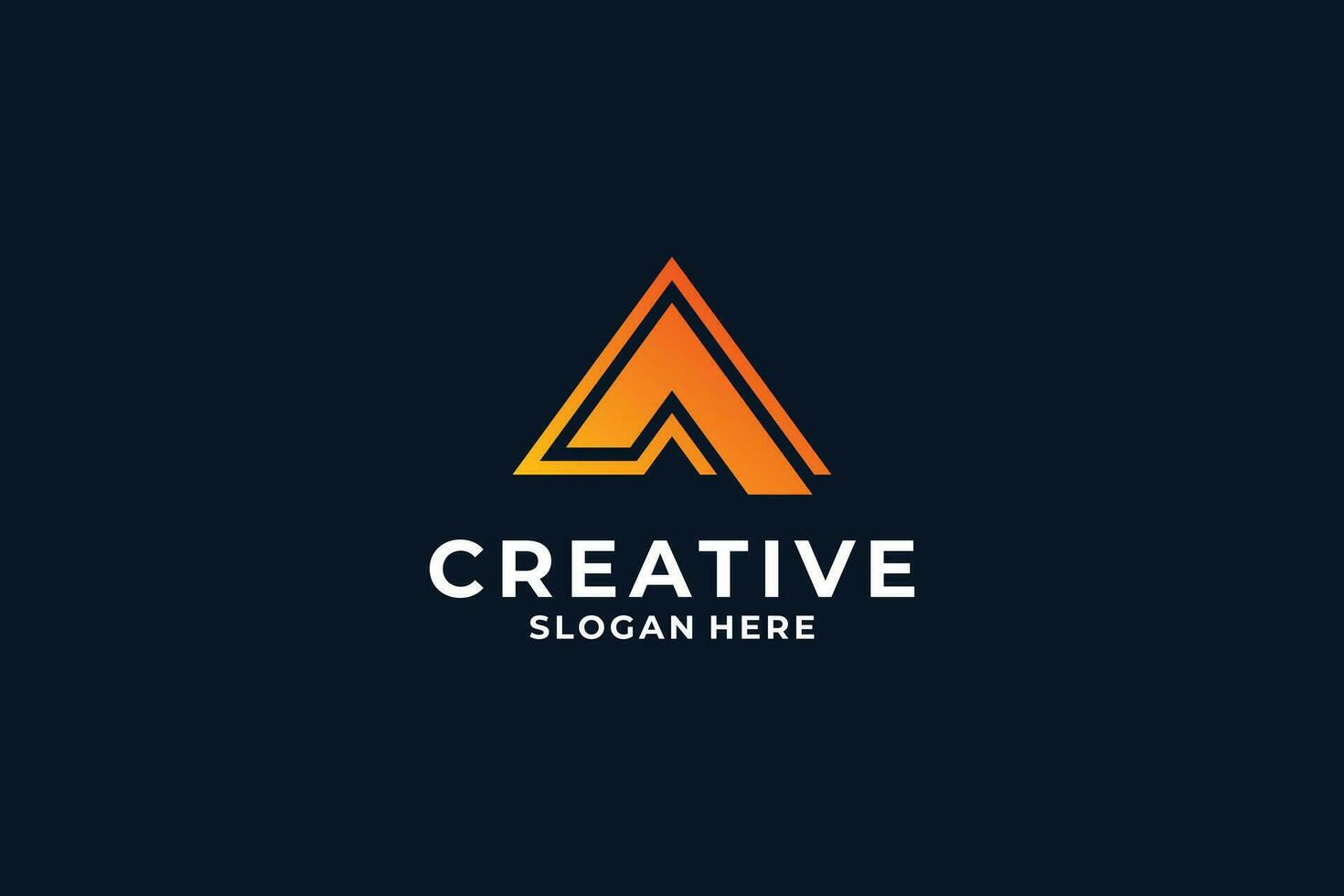 Creative Letter A logo design with creative triangle concept. vector