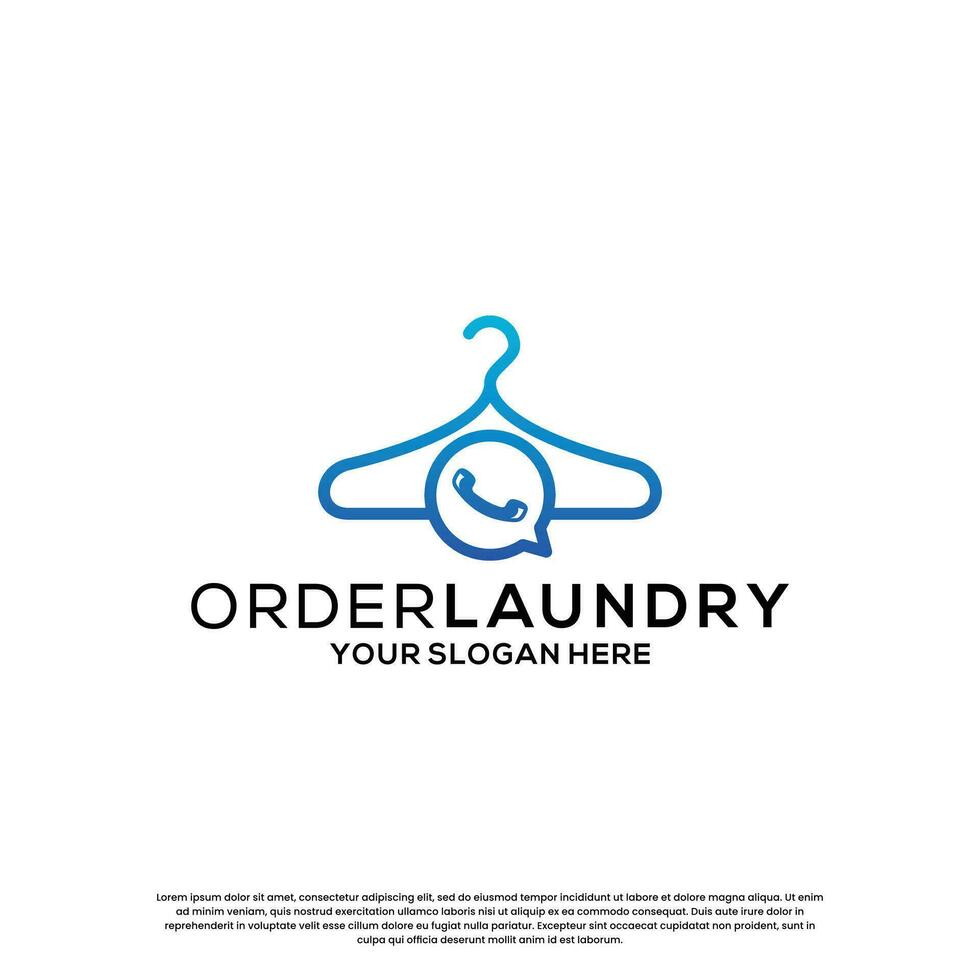 Laundry order logo design concept with creative combination vector