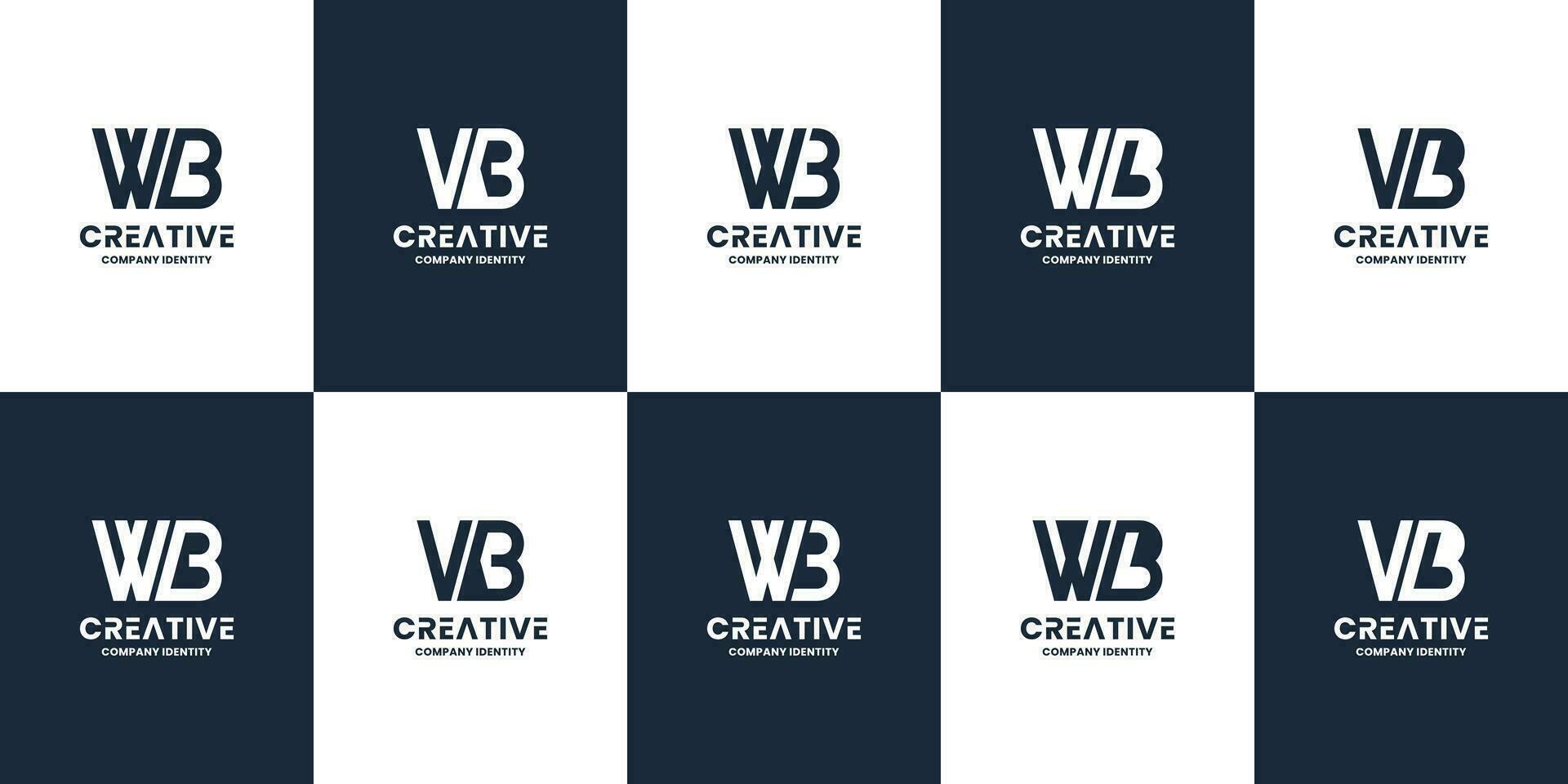 set of letter W B logo design inspiration for your company vector