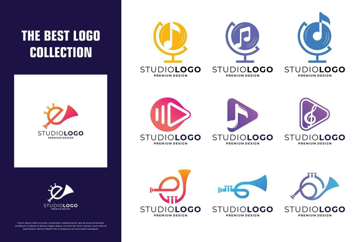 colección de sencillo musical logo diseño inspiración vector