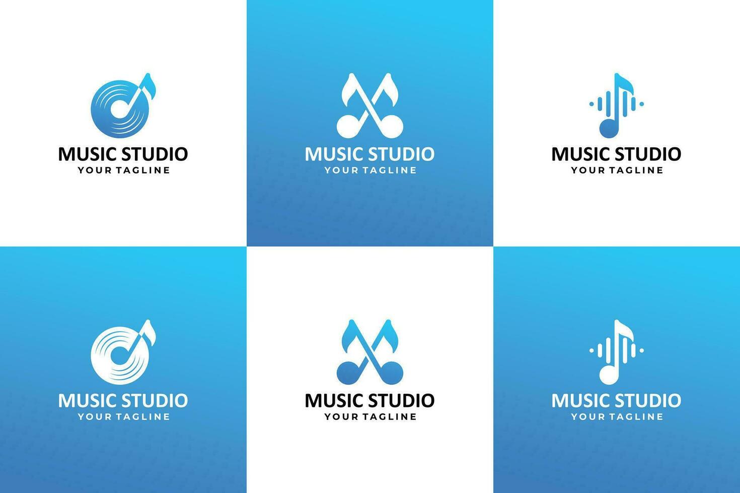 conjunto de música logo diseño recopilación. audio jugador elemento diseño. vector