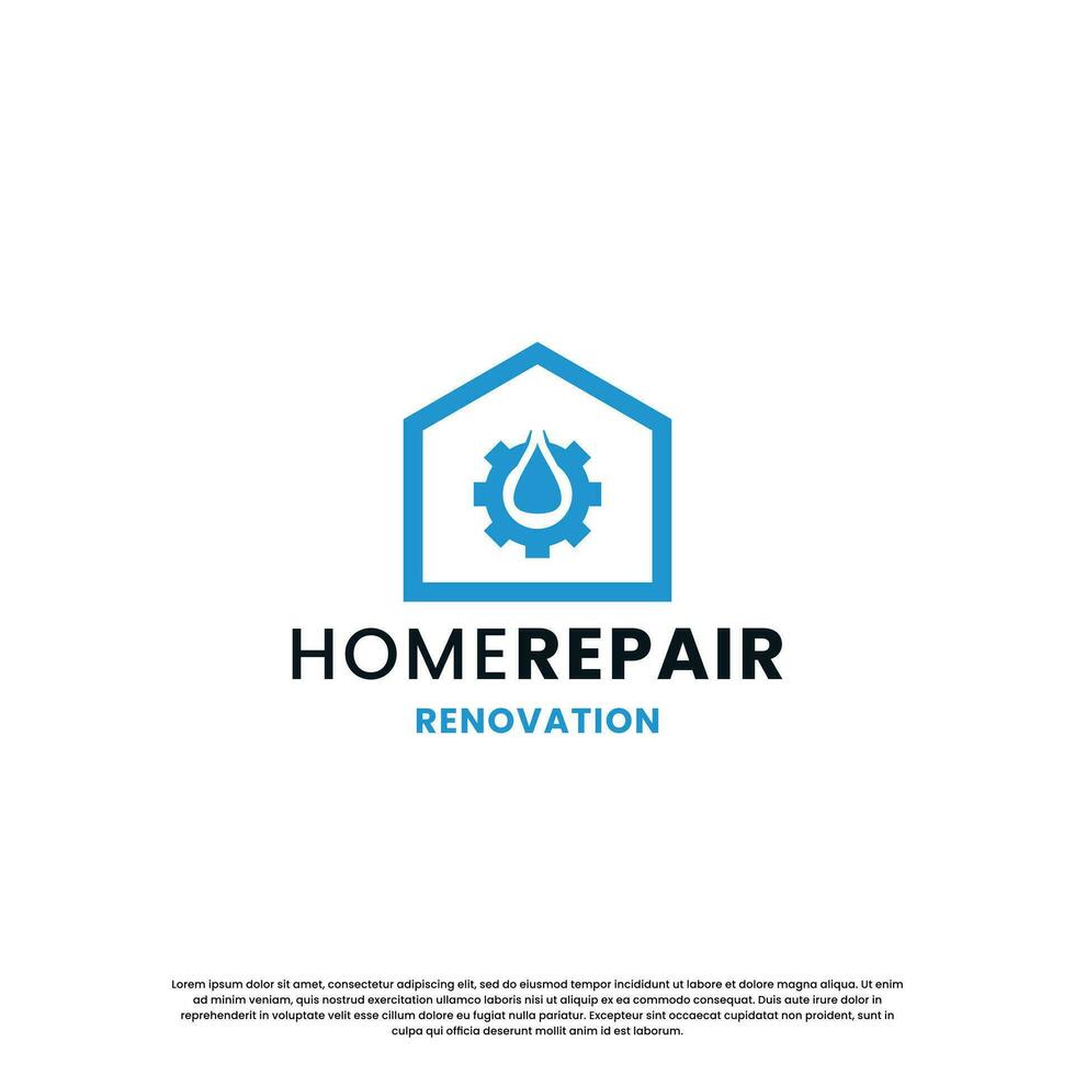 creative home water repair logo design modern concept. vector