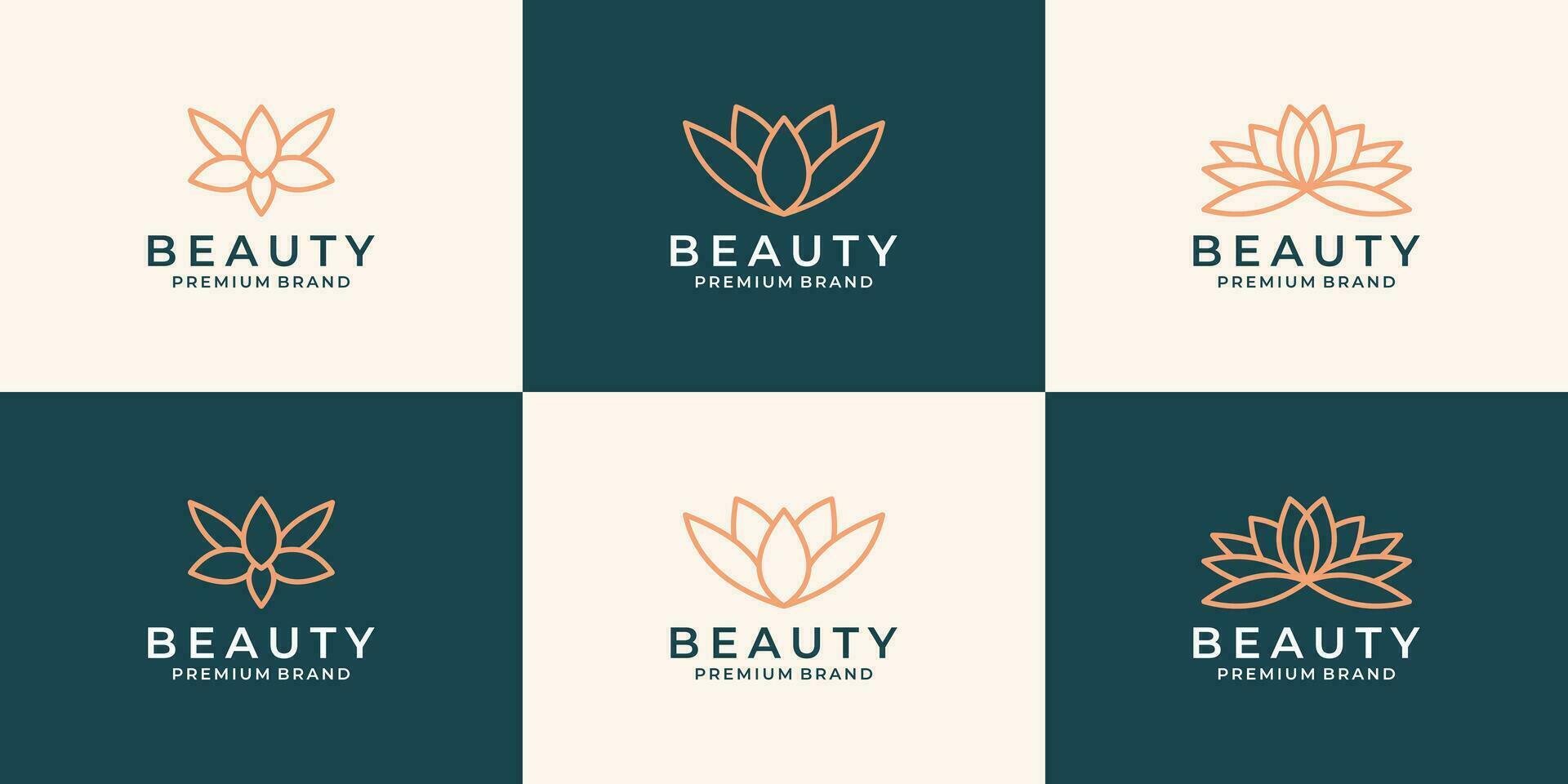 set bundle creative flower lotus logo design for your business saloon, spa, cosmetic, resort etc vector