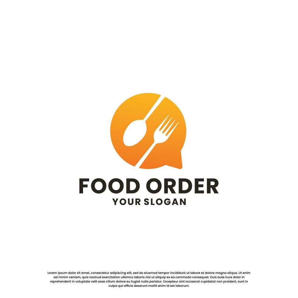 comida orden logo diseño para entrega y restaurante negocio vector