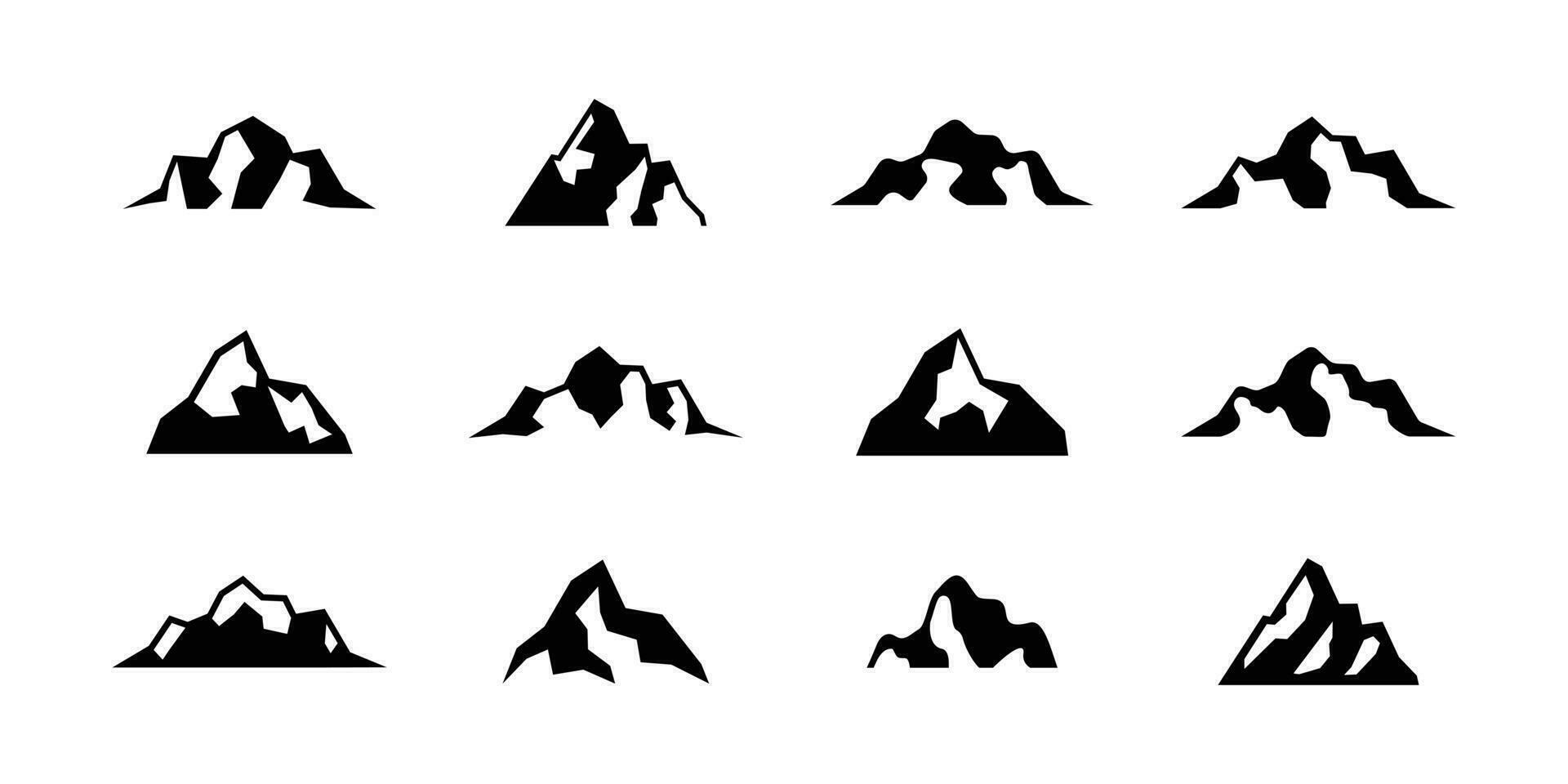 set of mountain icons logo design. Mountain silhouette logo design template. vector