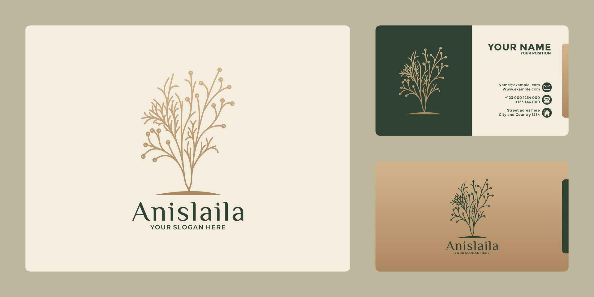 belleza botánico logo diseño con dorado color para tu negocio salón, cosmético, salud spa vector