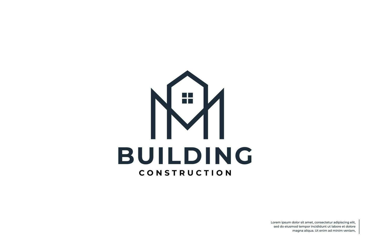 Letter M building concept logo design template. vector