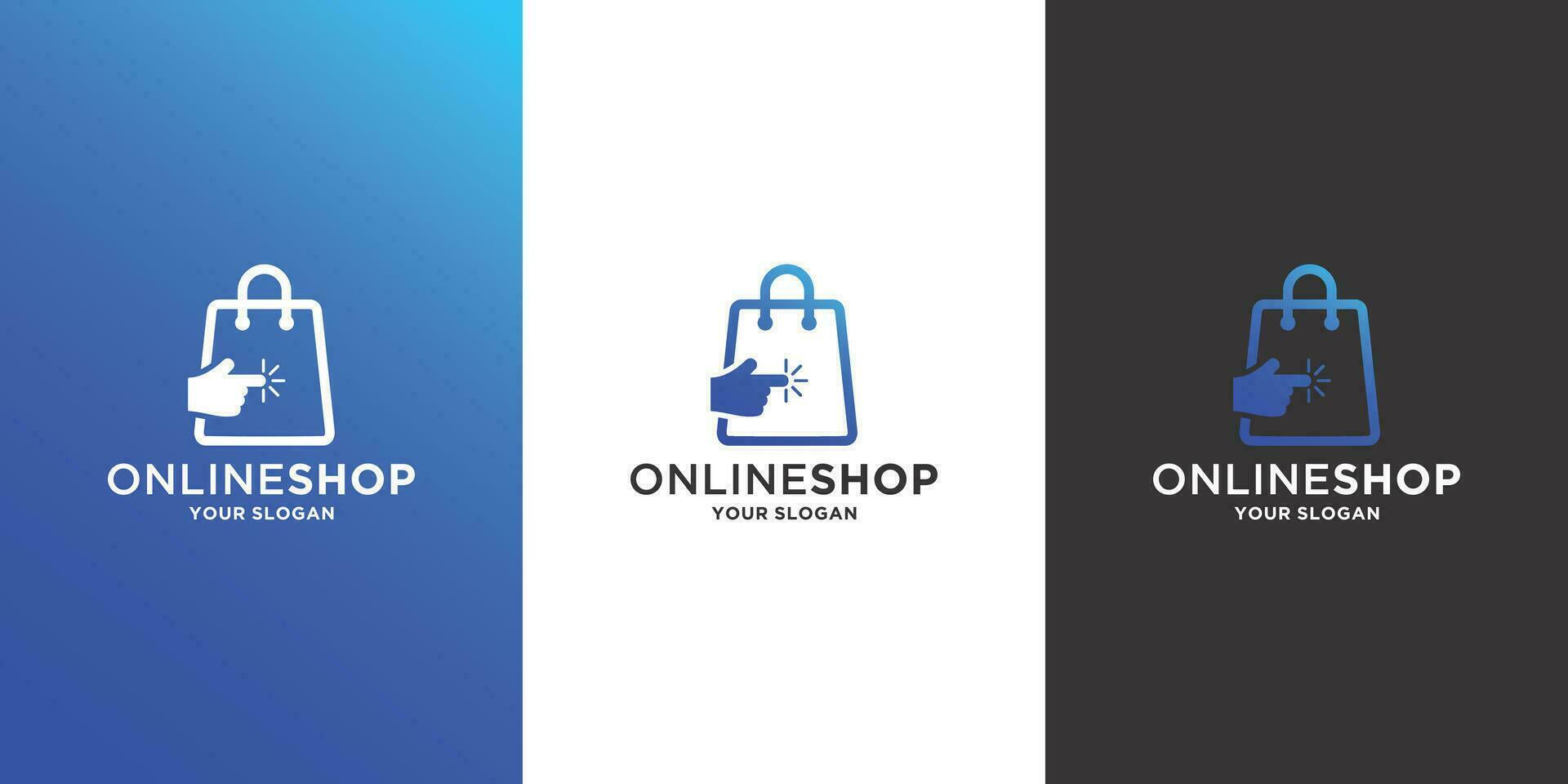 modern online shop with click cursor logo element vector