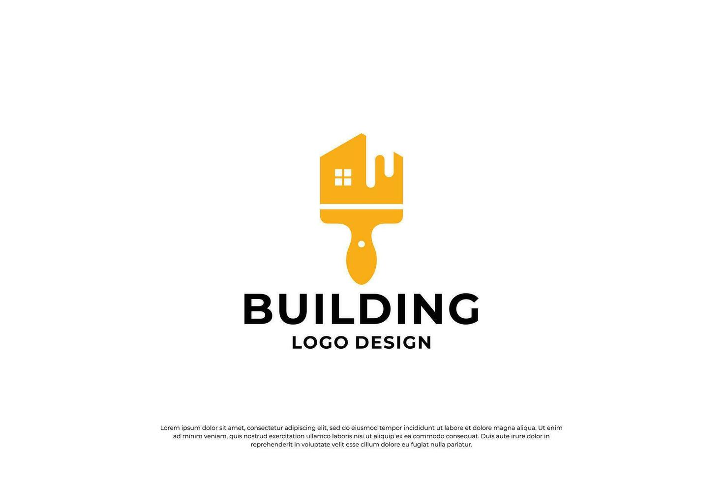 house paint logo design. House renovation logo idea. vector