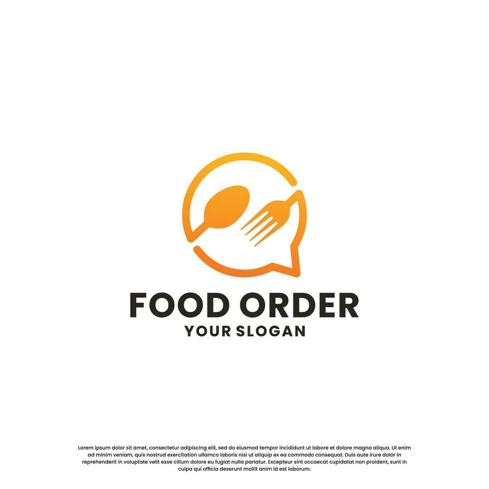 food order logo design for delivery and restaurant business vector