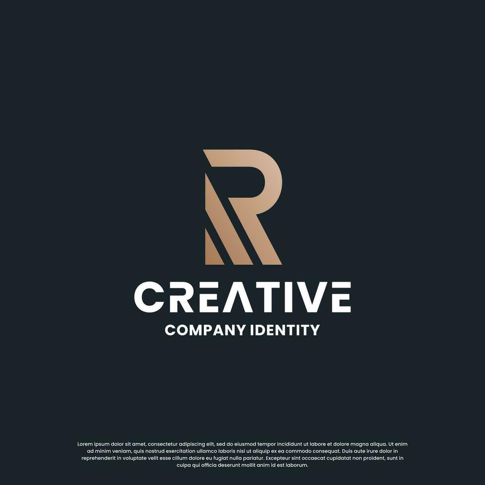 creative monogram letter R logo design inspiration vector