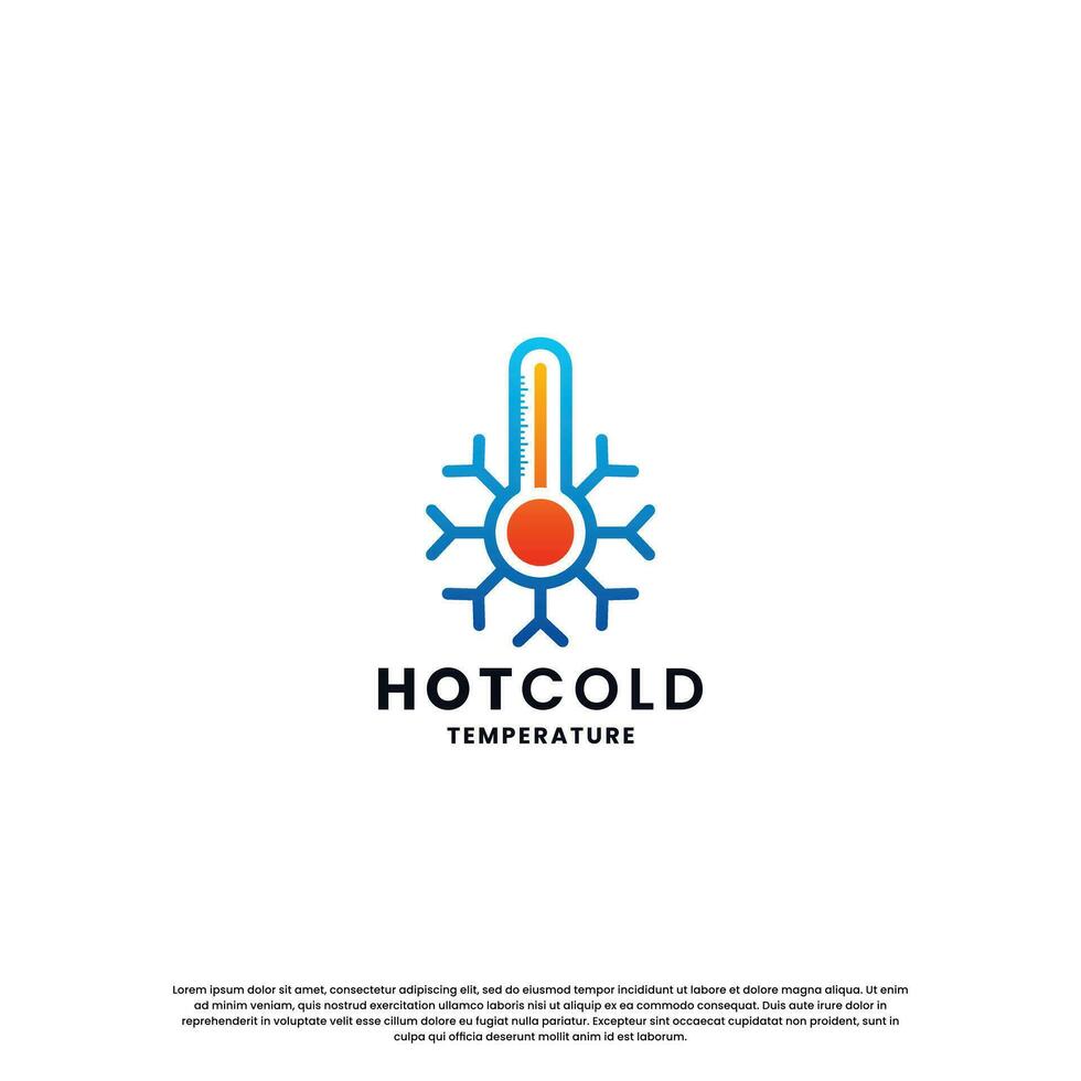 hot and cold logo design for temperature. snow and flame icon combination vector