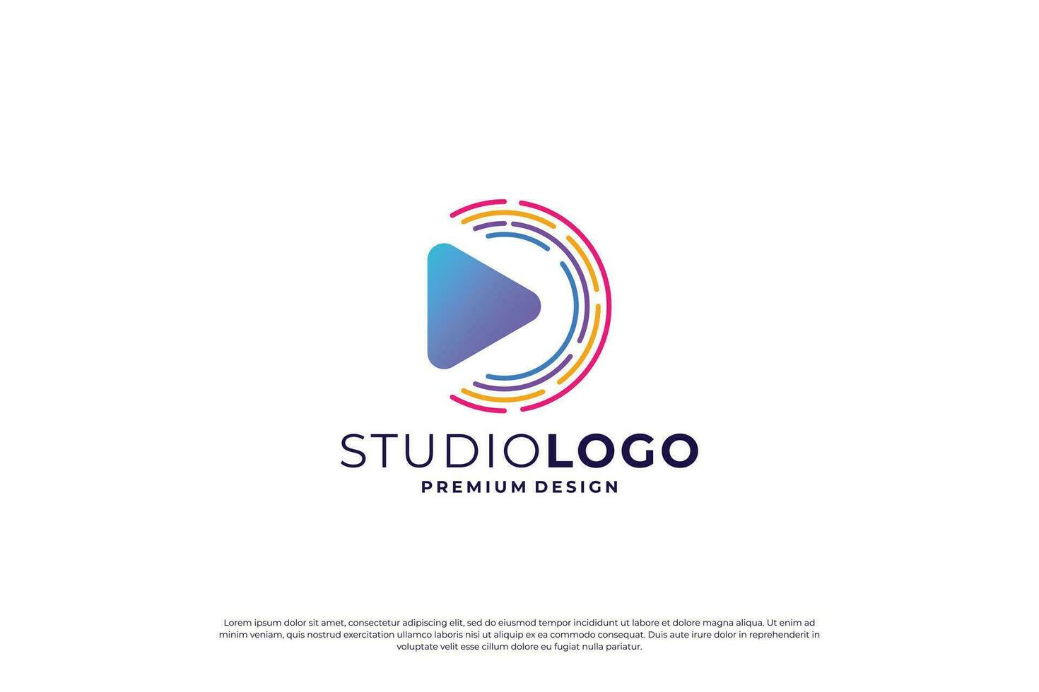 colorful music logo design inspiration. vector