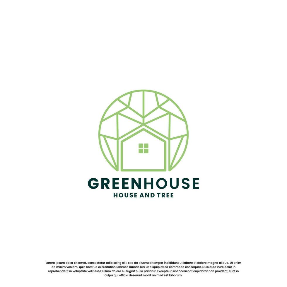 green house logo design. modern eco house logo for your business vector