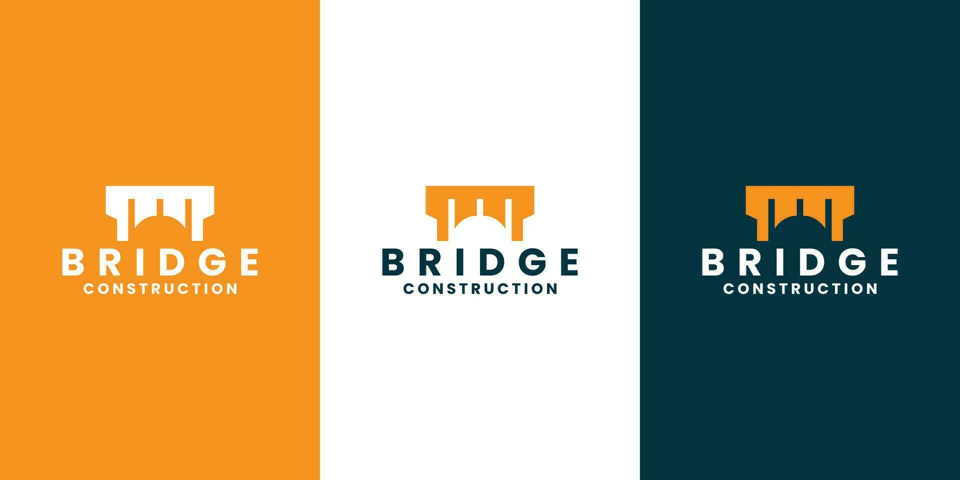 resumen puente símbolo logo diseño vector