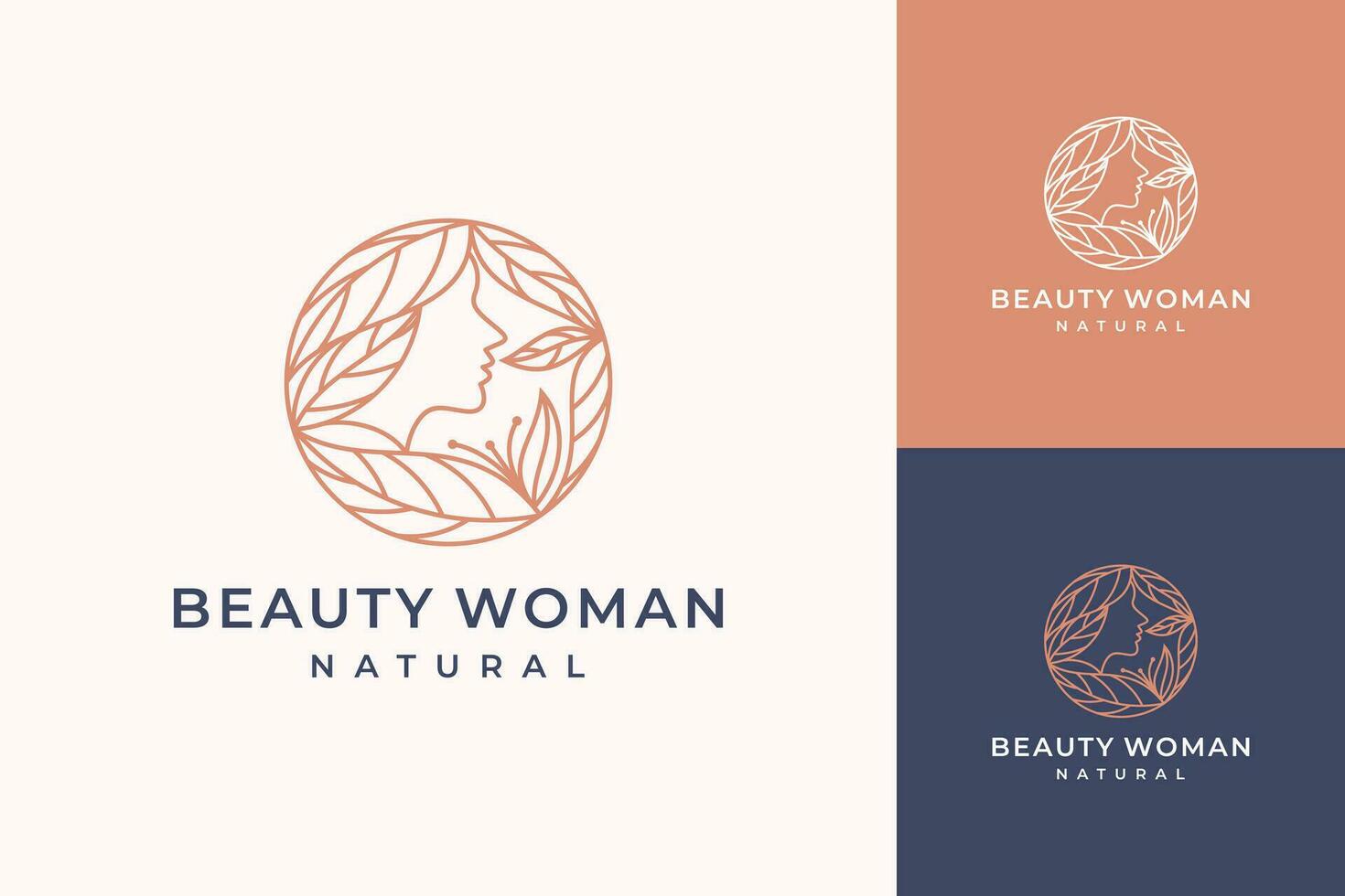 beauty feminine combination with flower logo design for spa vector