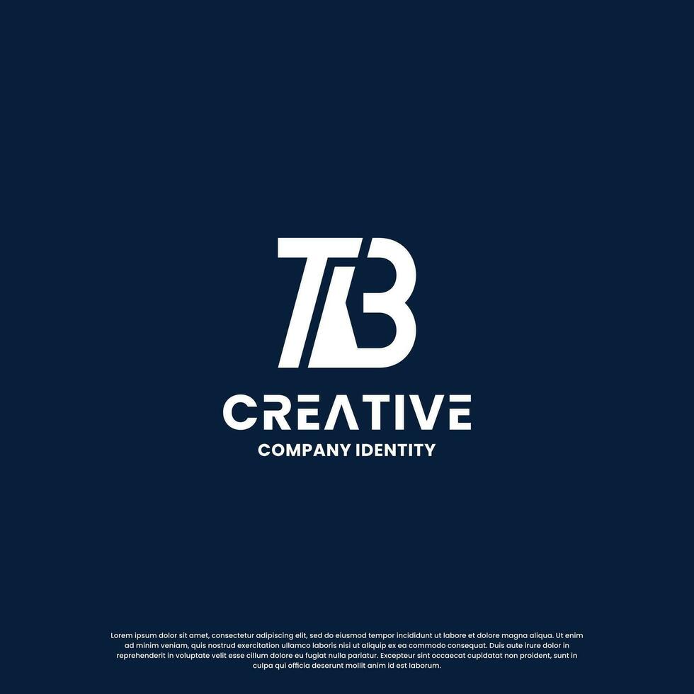 abstract letter T B logo design for business identity vector