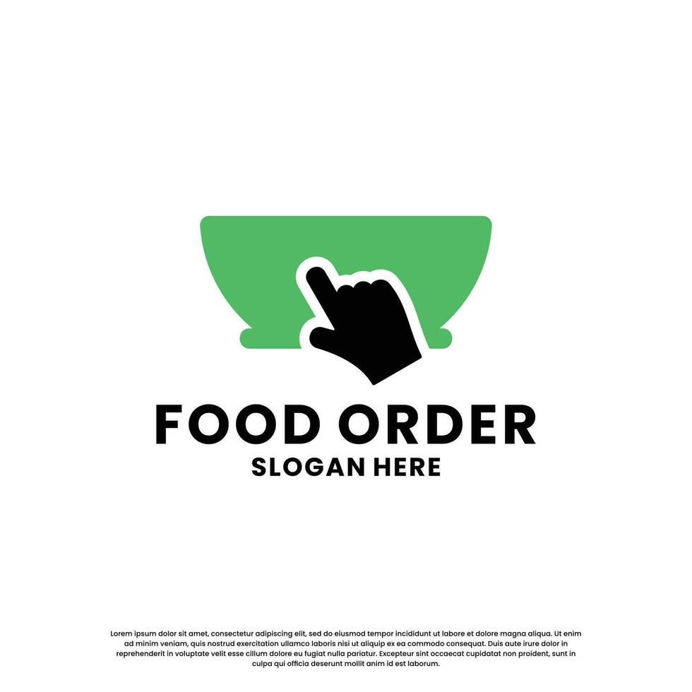 food order logo design for delivery and restaurant business vector