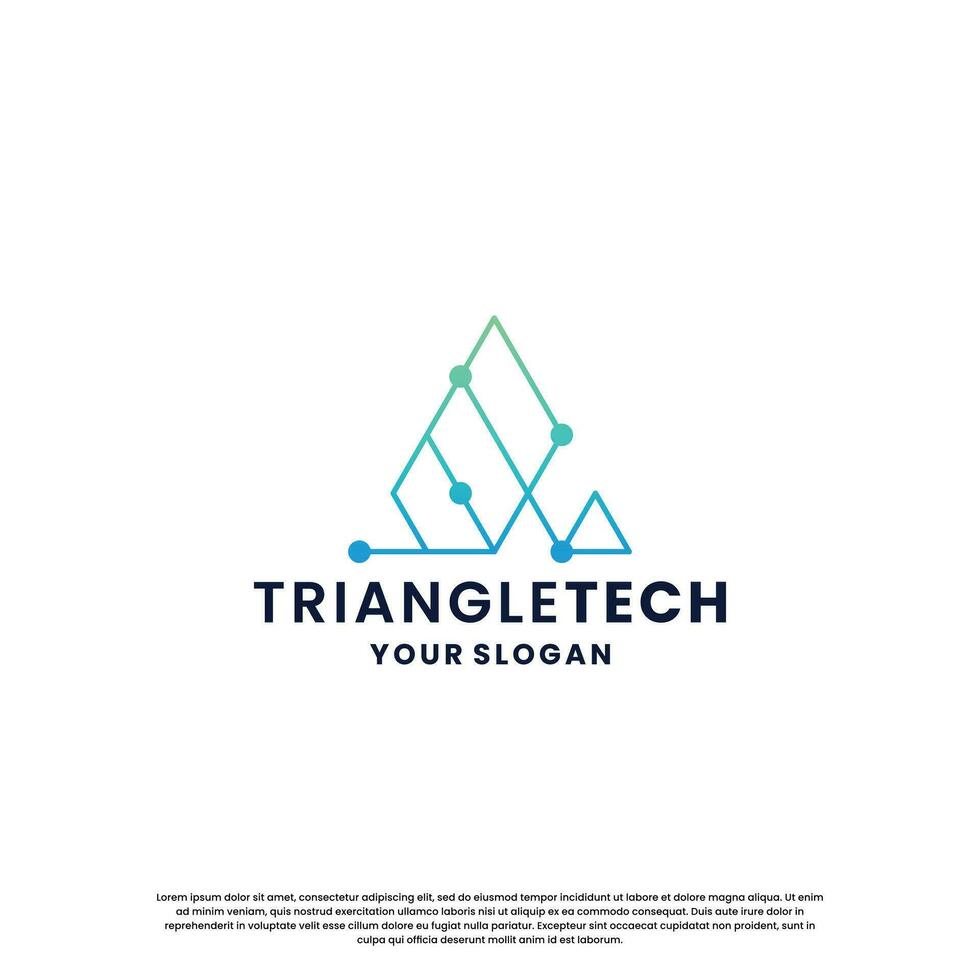 abstract logo for technology. triangle shape and connection circuit concept vector
