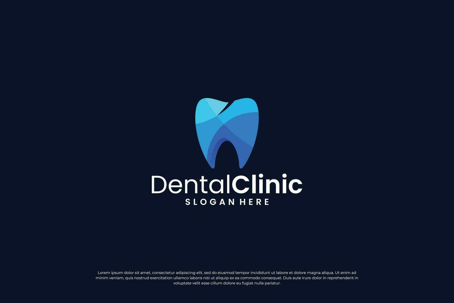 Minimalist dental health logo design template. vector