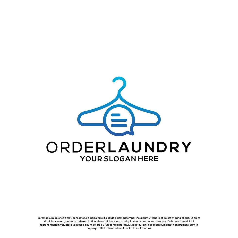 Laundry order logo design concept with creative combination vector