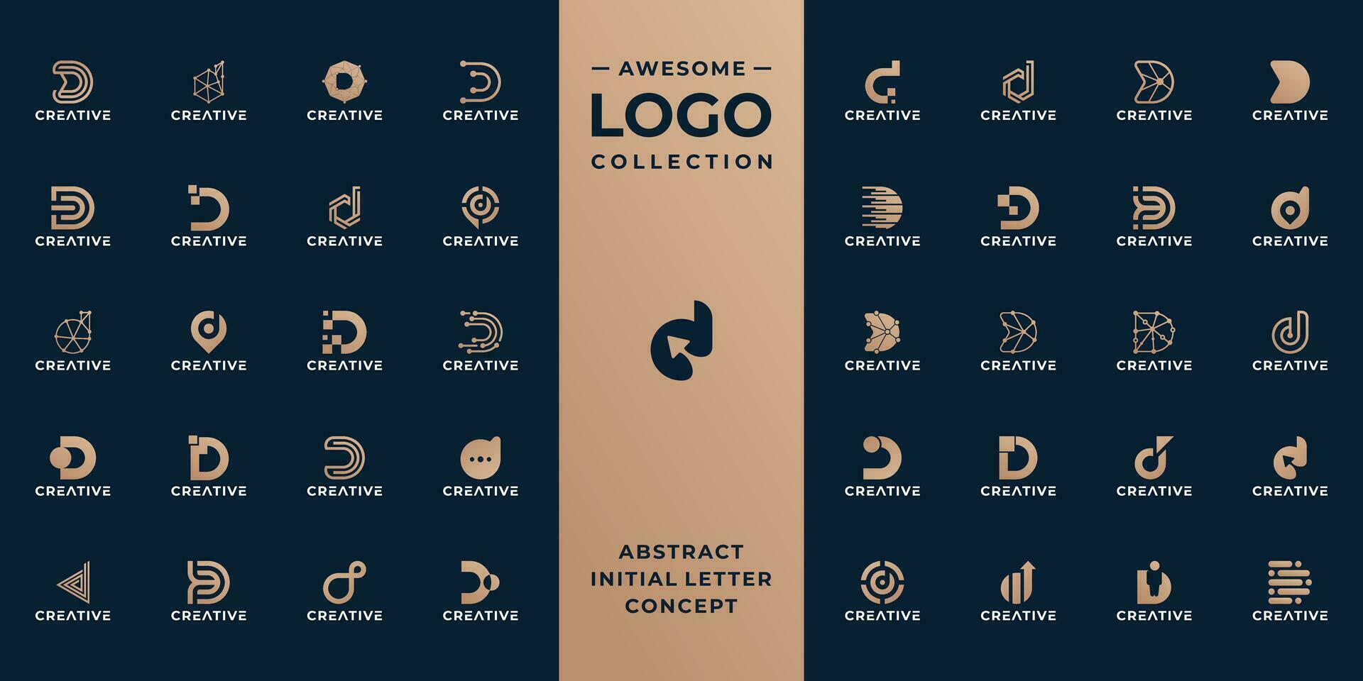 unique initial letter D logo design collection. vector