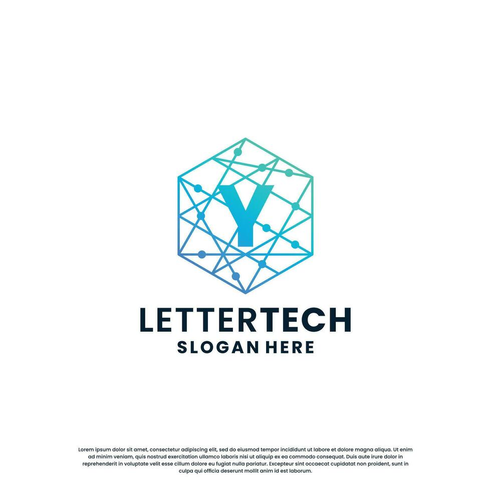 letter Y logo design for technology, science and lab business company identity vector