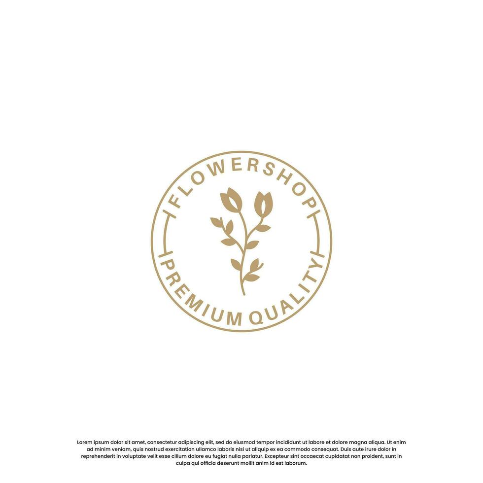 flower shop logo design vintage. logo for plant and flower business vector