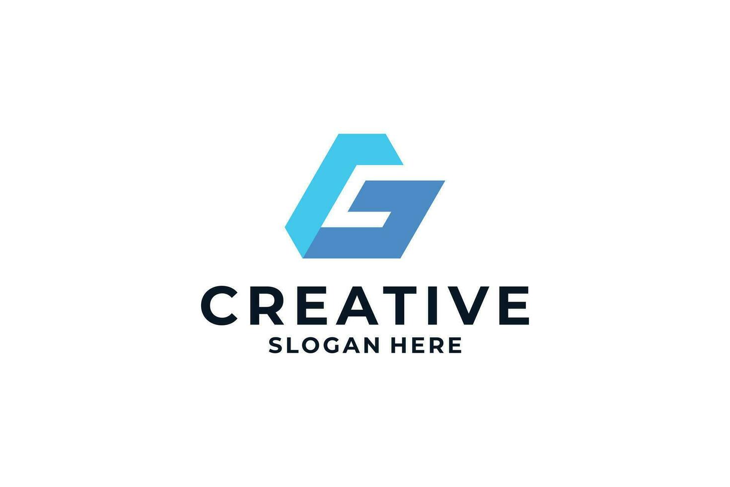 Abstract symbol letter G logo design. vector