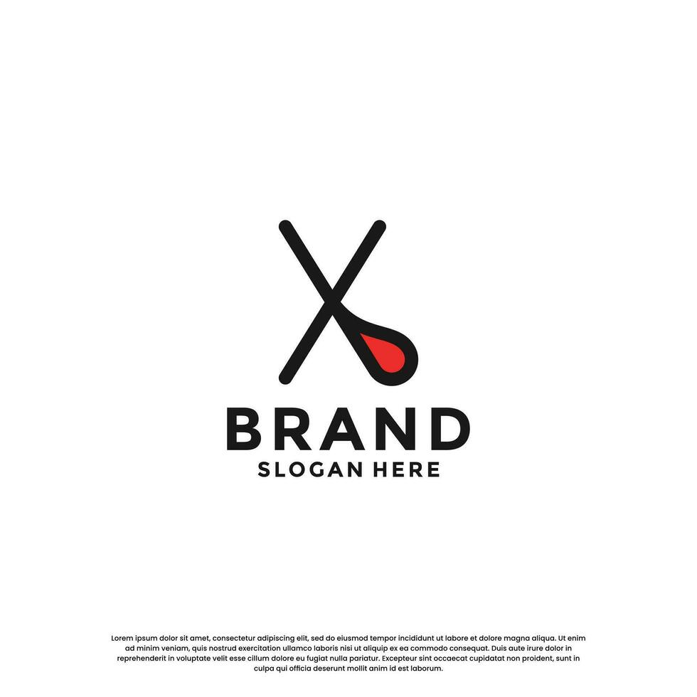 letter X with drop combination logo design inspiration vector