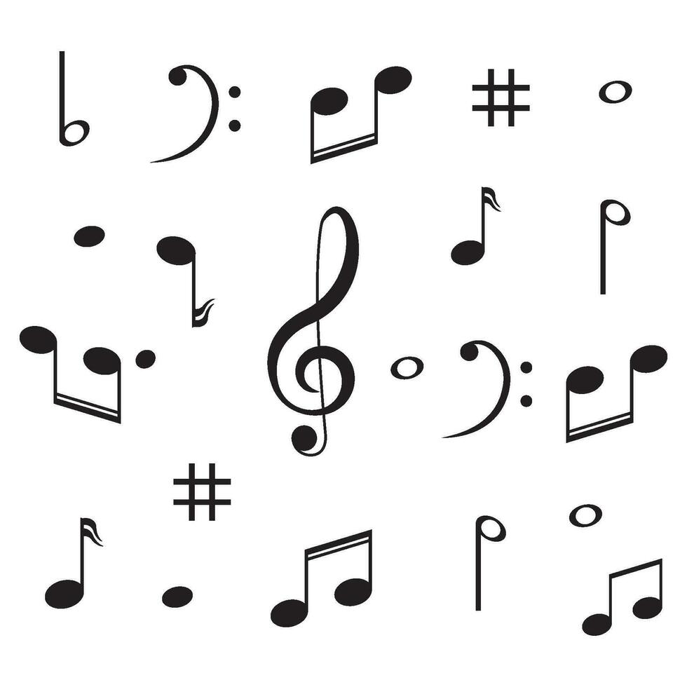 vector de icono de nota musical