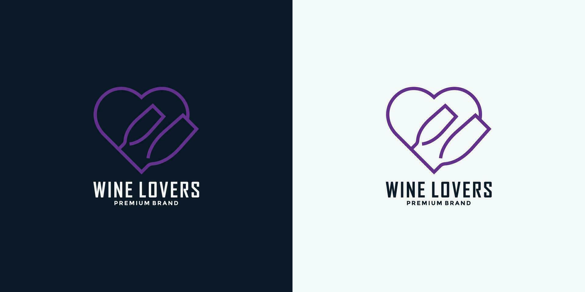 creative logo design template for wine lovers or wine business vector