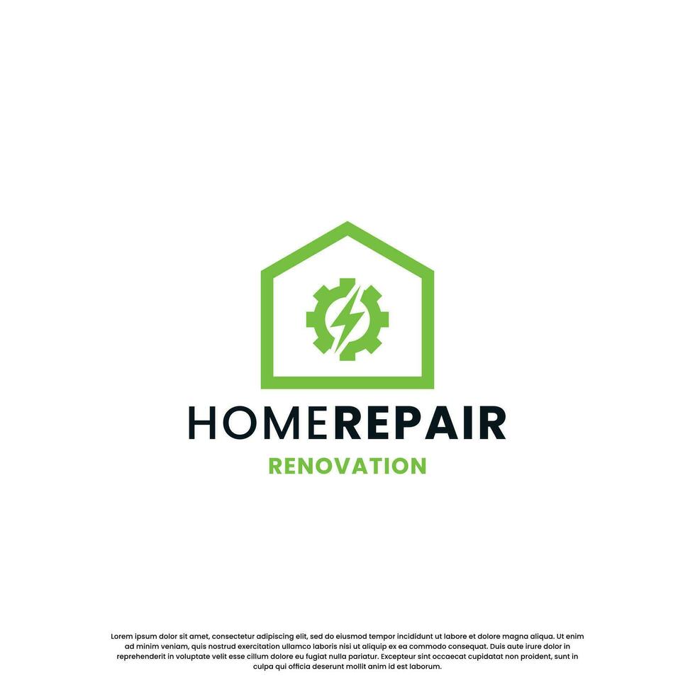 creative home electric repair logo design modern concept. vector