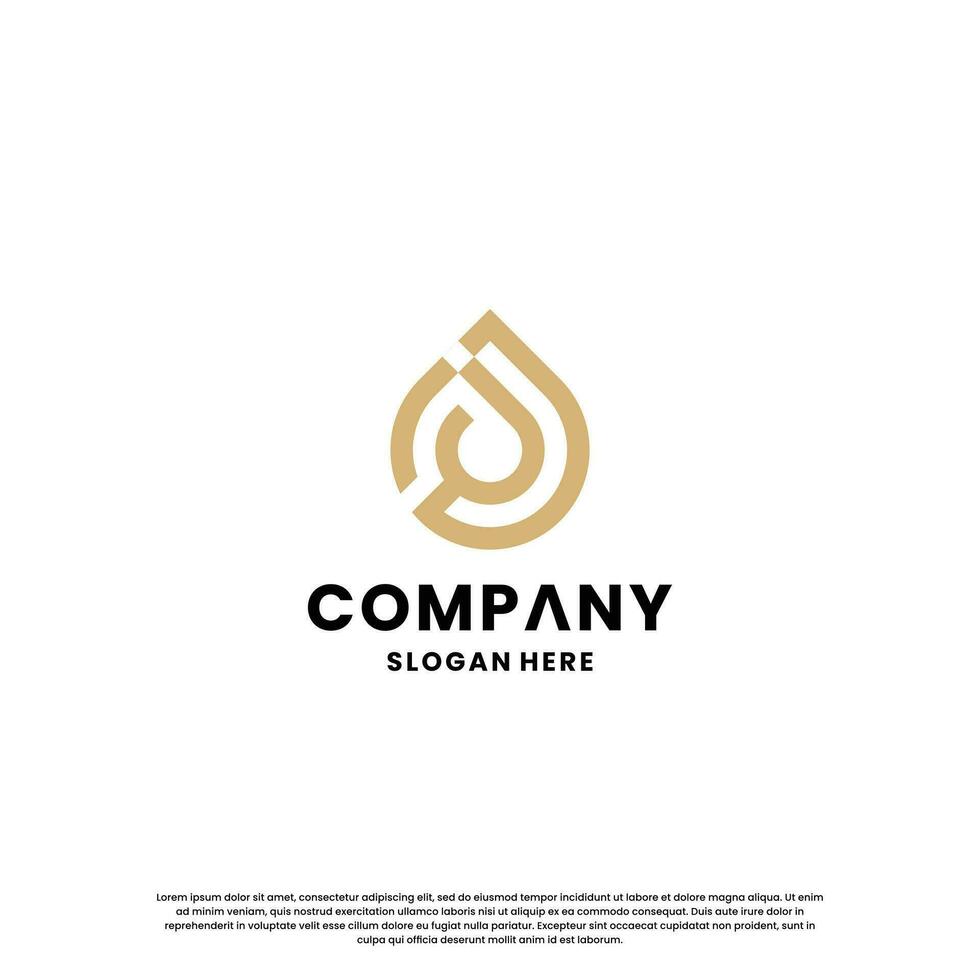 creative letter J with drop logo design monogram for your business vector