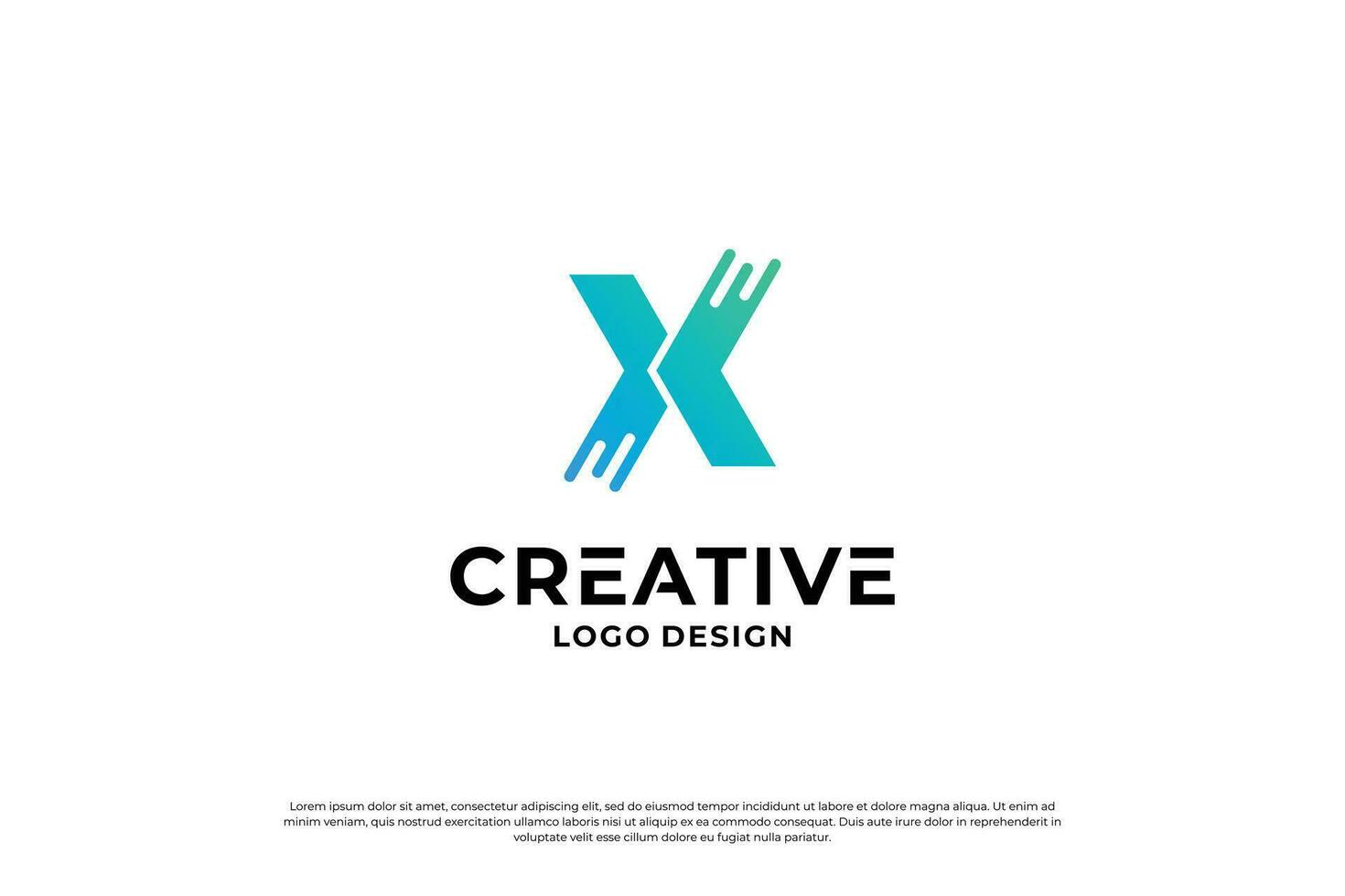 Letter x logo design template. Initial letters X. Creative X symbol. vector