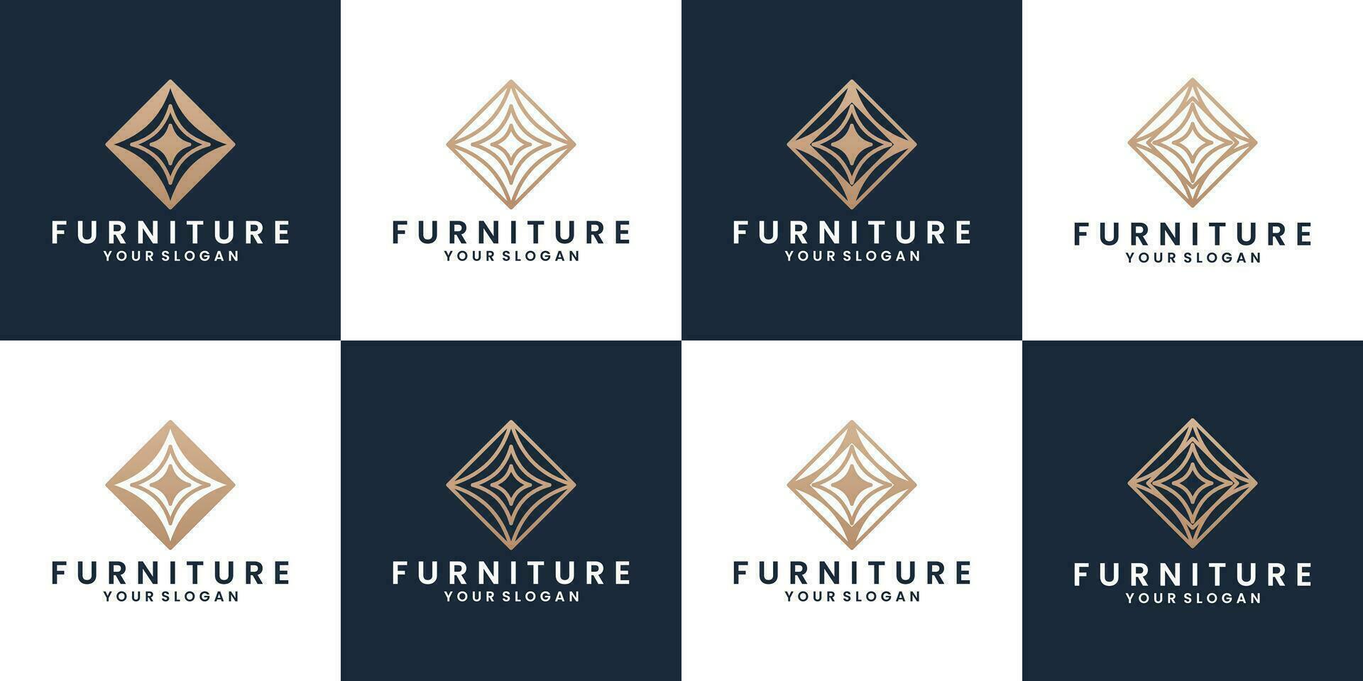 bundle abstract symbol furniture logo design vector