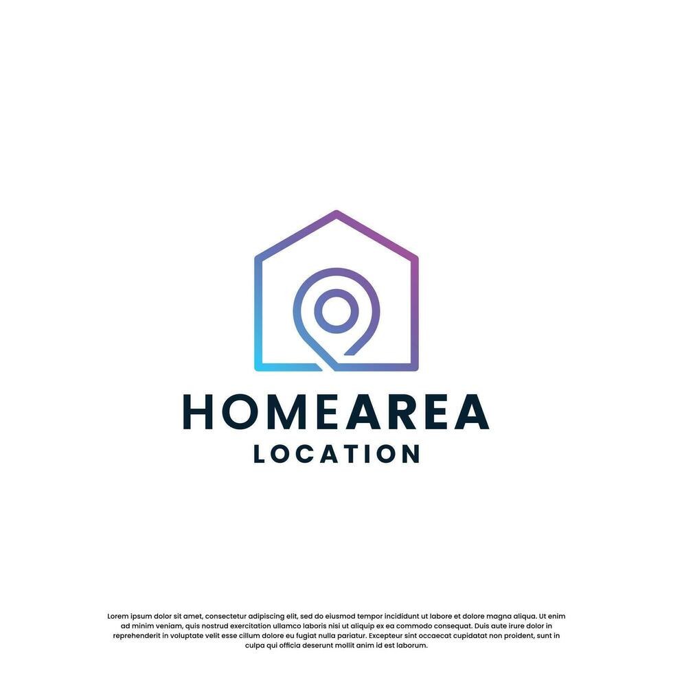 house location logo design. house with pine location combination vector